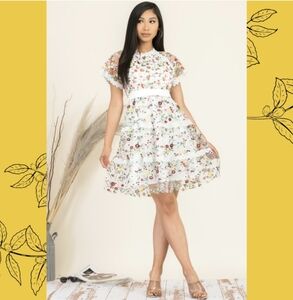 MACHERRY Floral White Dress
